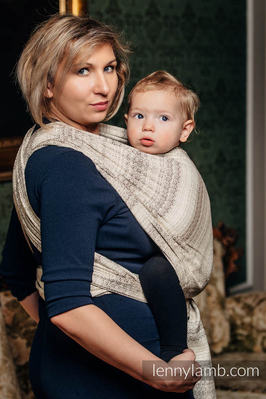 Żakardowa chusta do noszenia dzieci, 100% bawełna - LITTLE LOVE - TIRAMISU - rozmiar M (drugi gatunek) #babywearing