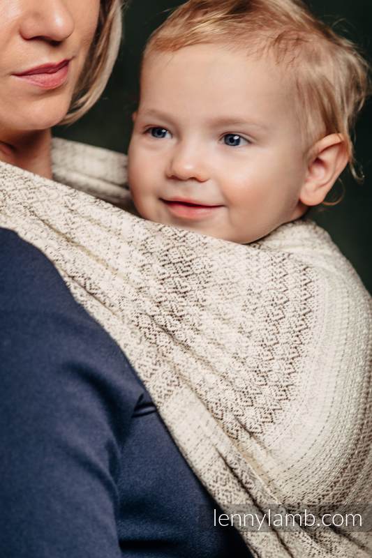 Żakardowa chusta do noszenia dzieci, 100% bawełna - LITTLE LOVE - TIRAMISU  - rozmiar XL #babywearing