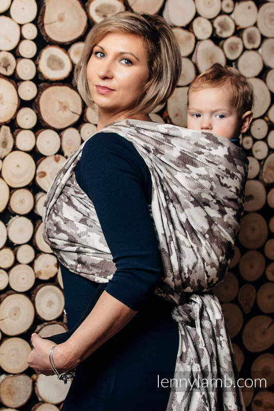 Fular, tejido jacquard (100% algodón) - BEIGE CAMO - talla M #babywearing