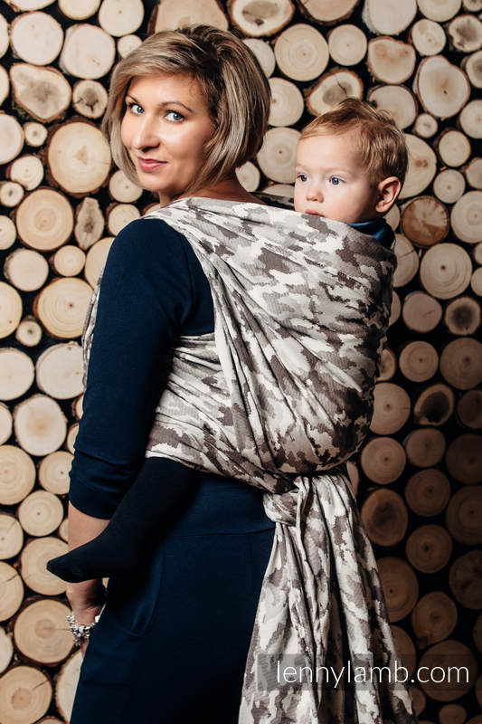 Baby Wrap, Jacquard Weave (100% cotton) - BEIGE CAMO - size XS #babywearing