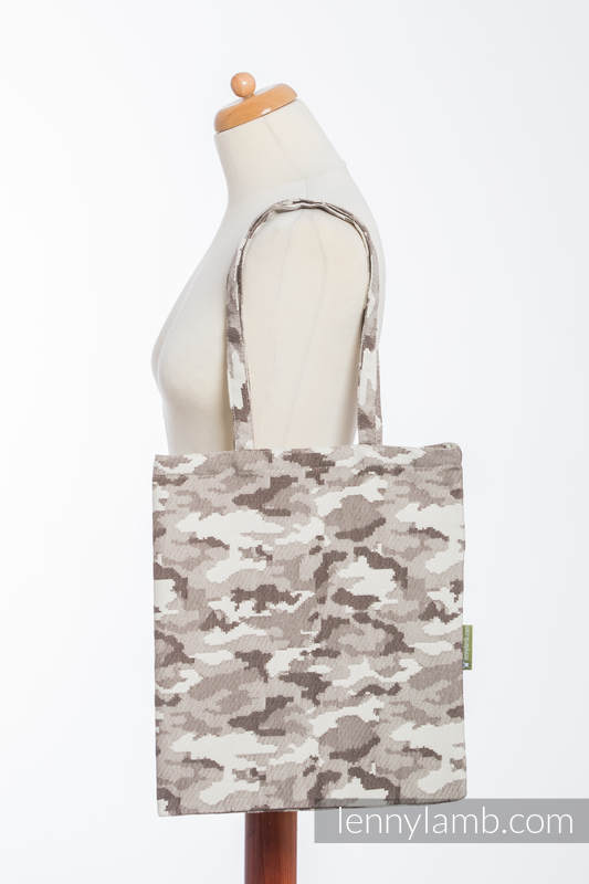 Einkaufstasche, hergestellt aus gewebtem Stoff (100% Baumwolle) - BEIGE CAMO  #babywearing