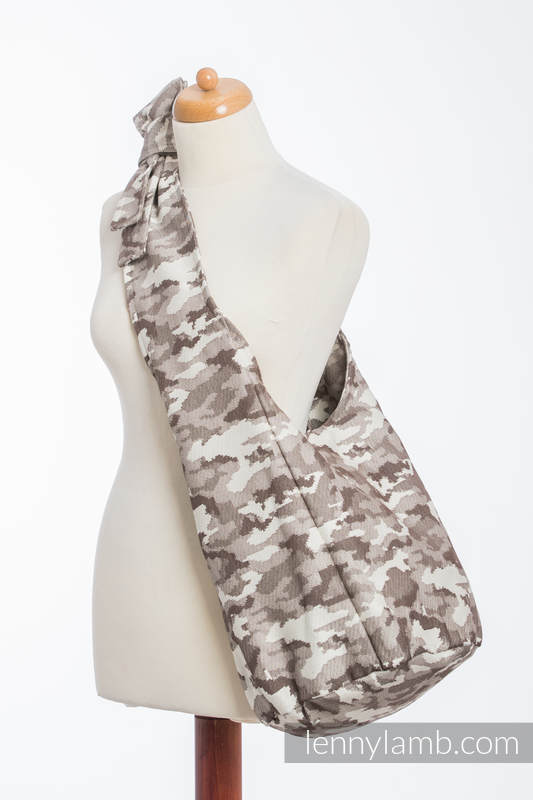 Hobo Tasche, hergestellt vom gewebten Stoff (100% Baumwolle) - BEIGE CAMO #babywearing