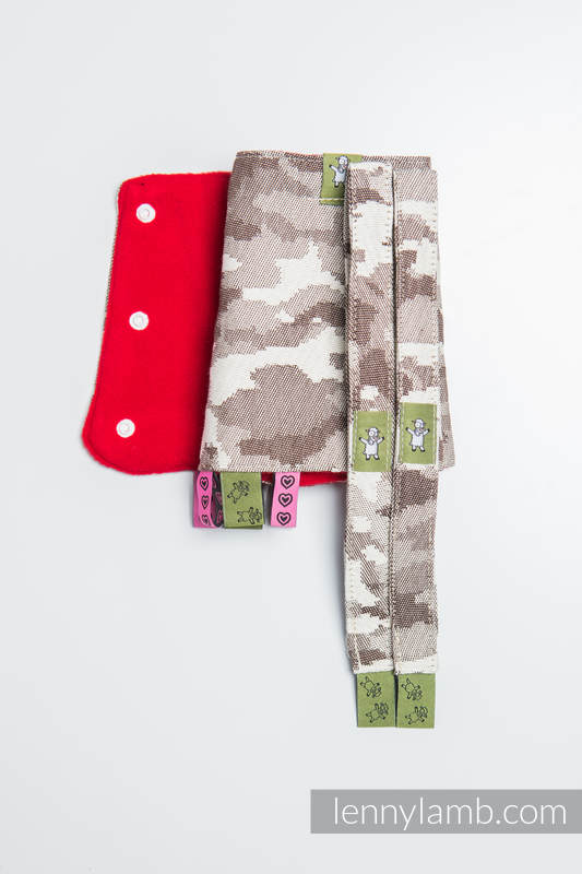 Drool Pads & Reach Straps Set, (60% cotton, 40% polyester) - BEIGE CAMO #babywearing