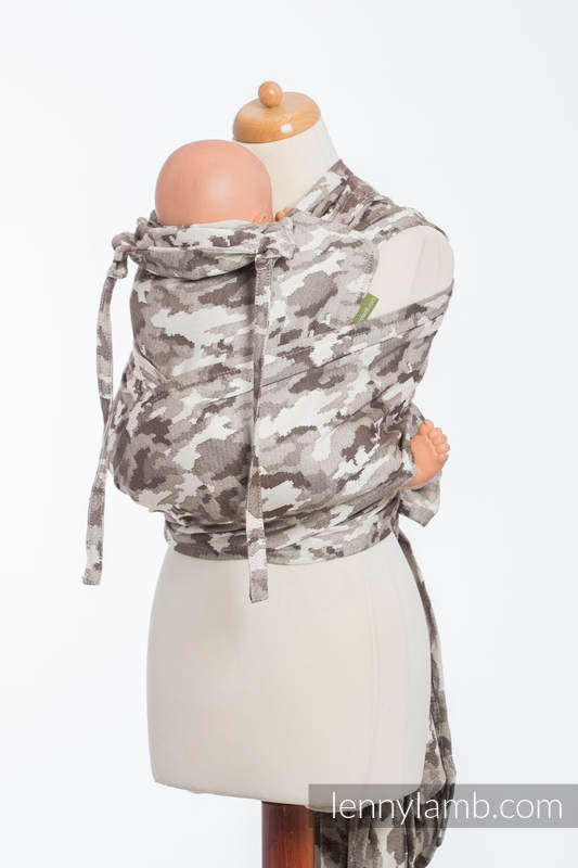 WRAP-TAI portabebé Mini con capucha/ jacquard sarga/100% algodón/ BEIGE CAMO  #babywearing