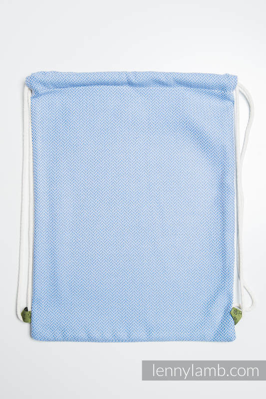 Sackpack made of wrap fabric (100% cotton) - LITTLE HERRINGBONE BLUE  - standard size 32cmx43cm (grade B) #babywearing