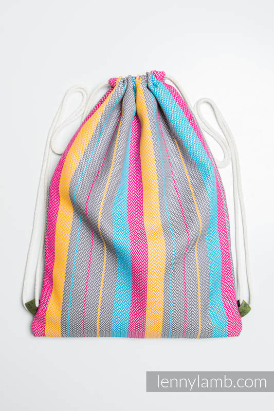 Sackpack made of wrap fabric (100% cotton) - LITTLE HERRINGBONE DAYLIGHTS - standard size 32cmx43cm (grade B) #babywearing