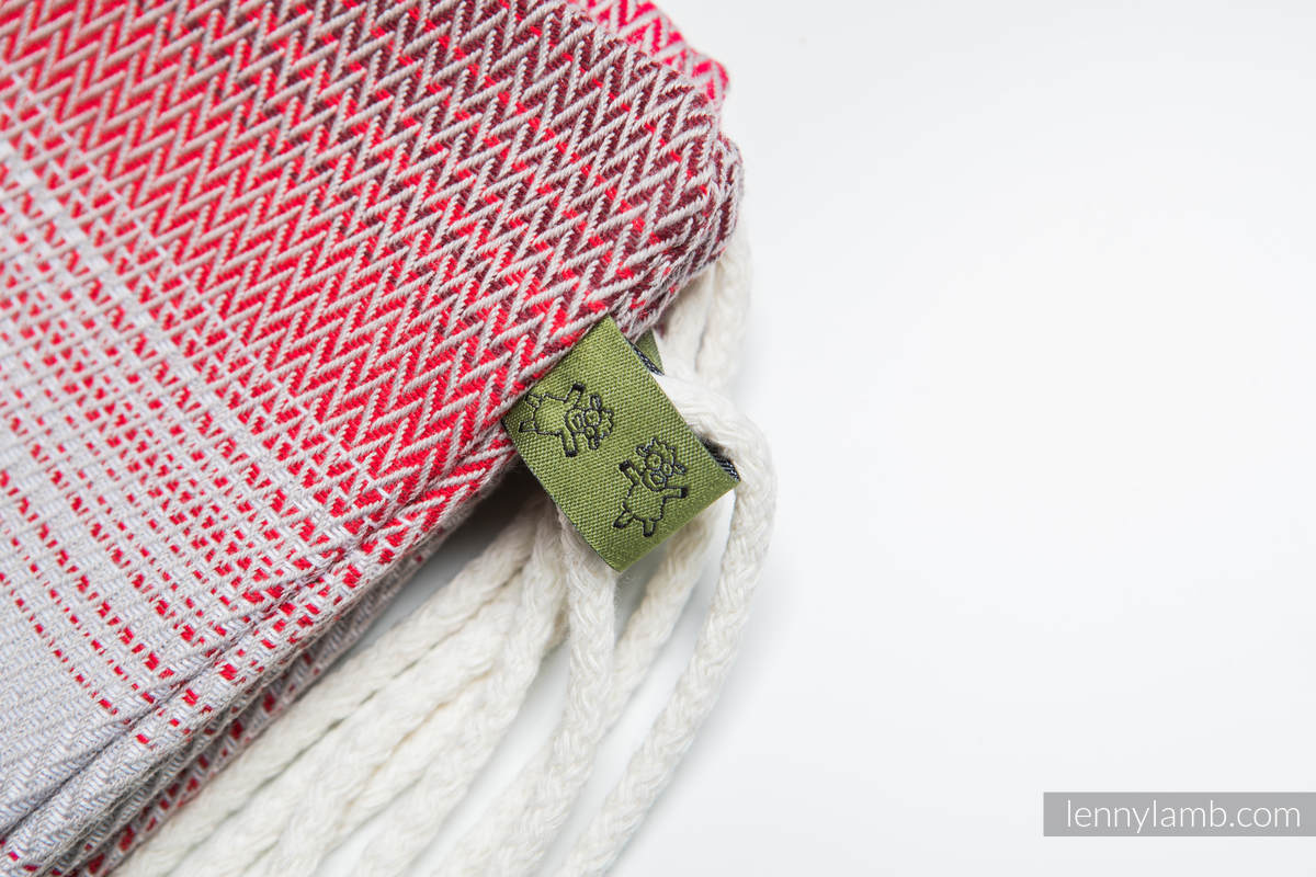Mochila portaobjetos hecha de tejido de fular (100% algodón) - LITTLE HERRINGBONE ELEGANCE - talla estándar 32cmx43cm #babywearing