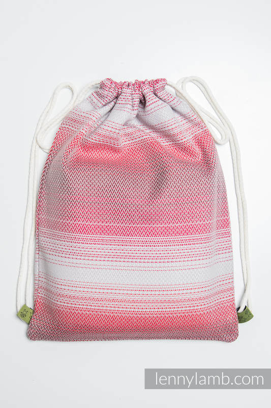 Mochila portaobjetos hecha de tejido de fular (100% algodón) - LITTLE HERRINGBONE ELEGANCE - talla estándar 32cmx43cm #babywearing