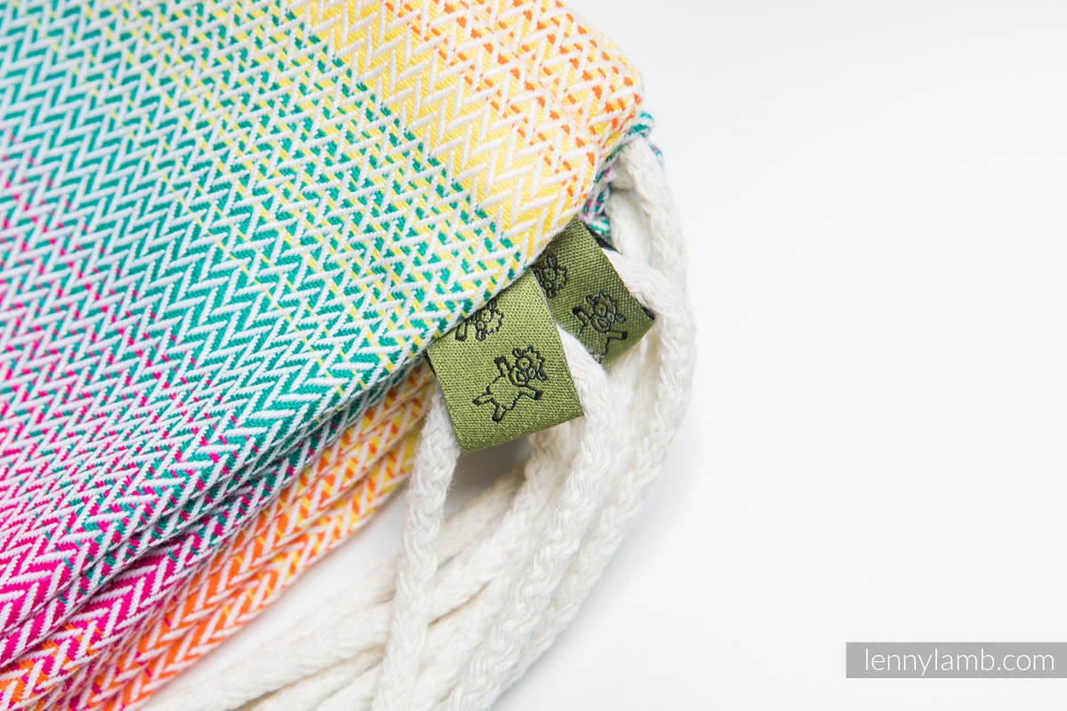 Mochila portaobjetos hecha de tejido de fular (100% algodón) - LITTLE HERRINGBONE IMAGINATION - talla estándar 32cmx43cm (grado B) #babywearing