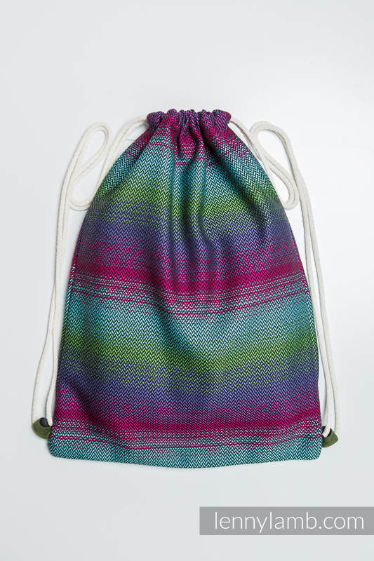 Sackpack made of wrap fabric (100% cotton) - LITTLE HERRINGBONE IMPRESSION DARK - standard size 32cmx43cm #babywearing