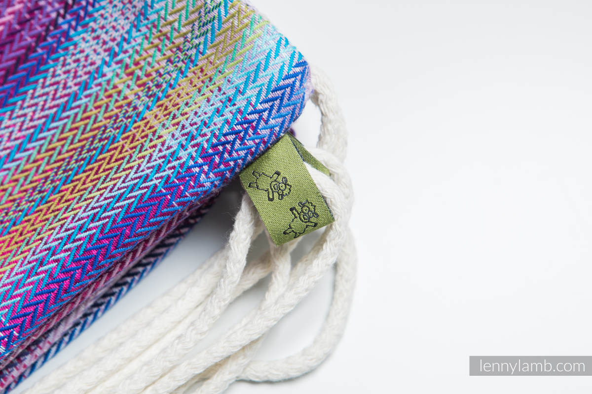 Mochila portaobjetos hecha de tejido de fular (100% algodón) - LITTLE HERRINGBONE TAMONEA - talla estándar 32cmx43cm (grado B) #babywearing