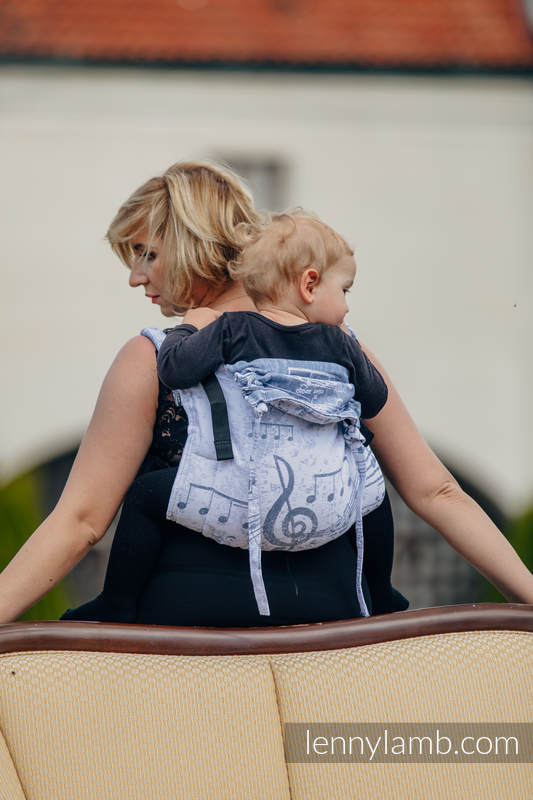 Nosidło Klamrowe ONBUHIMO  z tkaniny żakardowej (60% Bawełna 28% Len 12% Jedwab Tussah), rozmiar Standard - KRÓLEWSKA SYMFONIA  #babywearing