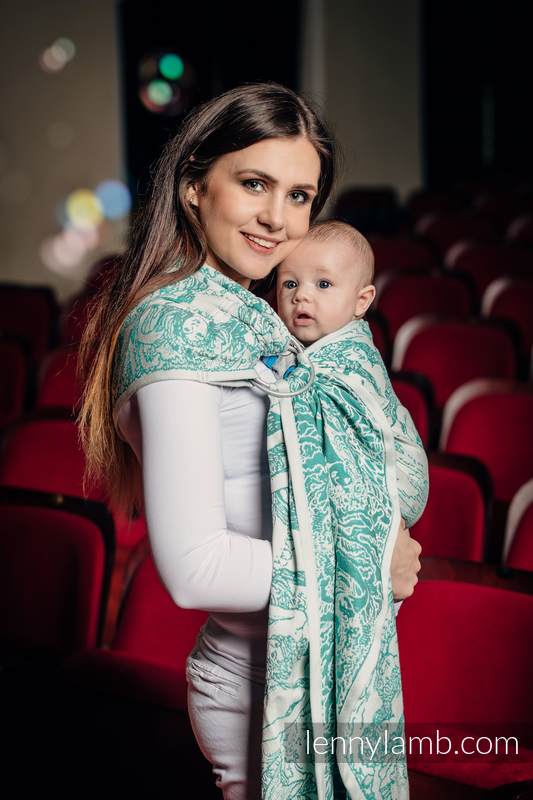 Żakardowa chusta kółkowa do noszenia dzieci, bawełna, ramię bez zakładek - ZATOKA SYREN 2.0 - long 2.1m #babywearing