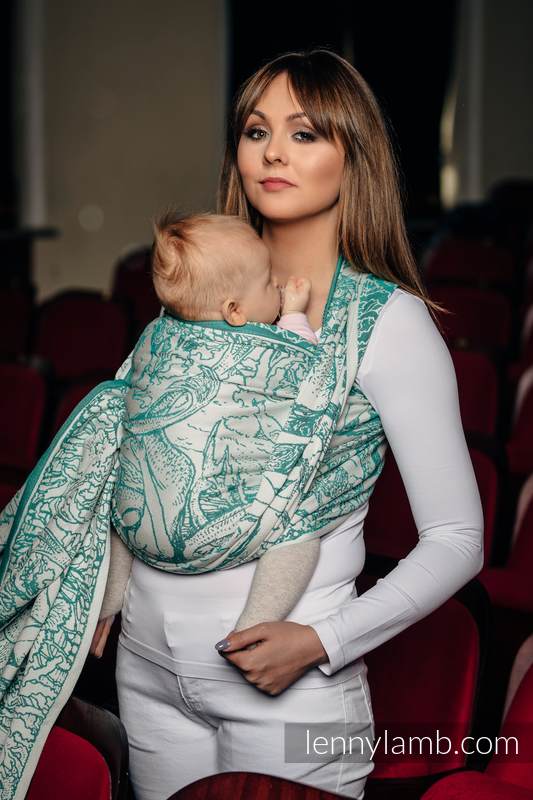 Baby Wrap, Jacquard Weave (100% cotton) - MERMAID POND 2.0 - size XS #babywearing
