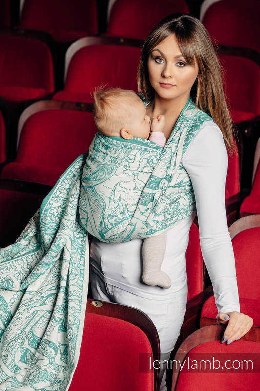 Baby Wrap, Jacquard Weave (100% cotton) - MERMAID POND 2.0 - size XL #babywearing