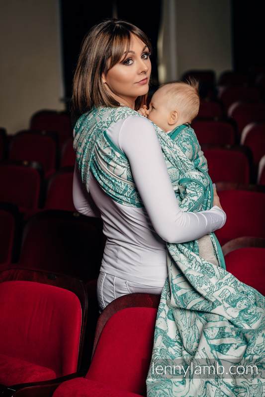 Żakardowa chusta do noszenia dzieci, bawełna - ZATOKA SYREN 2.0 - rozmiar L #babywearing