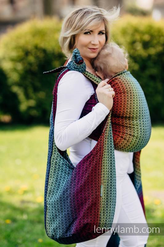 Hobo Bag made of woven fabric (100% cotton) - LITTLE LOVE - RAINBOW DARK #babywearing