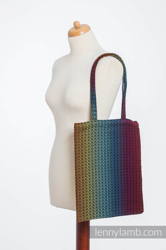 Shopping bag made of wrap fabric (100% cotton) - LITTLE LOVE - RAINBOW DARK #babywearing