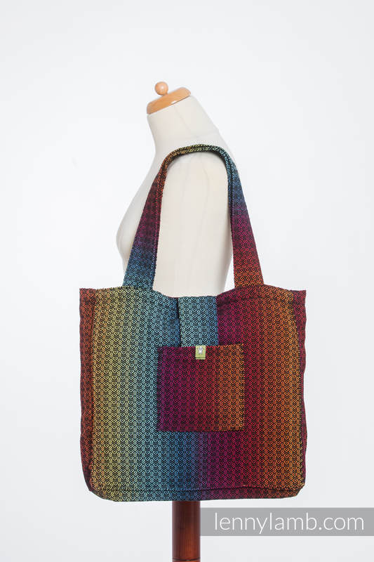 Shoulder bag made of wrap fabric (100% cotton) - LITTLE LOVE - RAINBOW DARK - standard size 37cmx37cm #babywearing