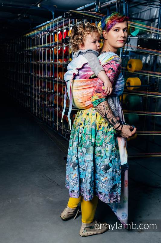 WRAP-TAI portabebé Toddler con capucha/ jacquard sarga/100% algodón/ RAINBOW LACE  #babywearing