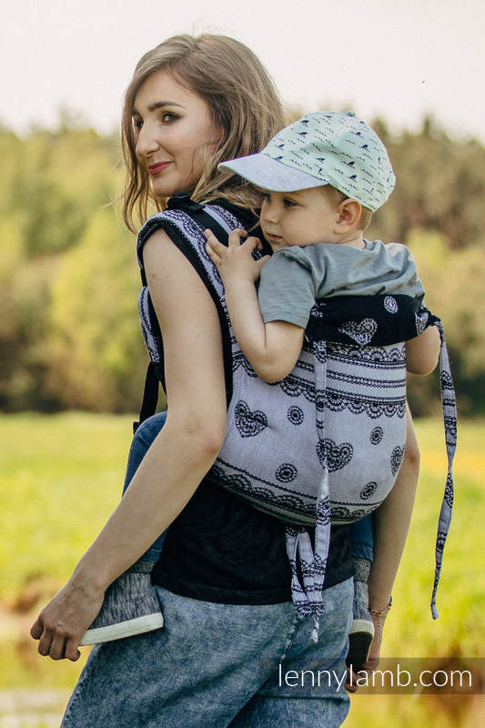 Lenny Buckle Onbuhimo baby carrier, toddler size, jacquard weave (100% cotton) - GLAMOROUS LACE REVERSE #babywearing