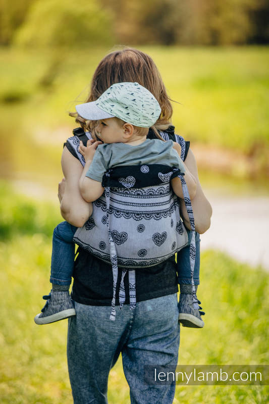 Nosidło Klamrowe ONBUHIMO z tkaniny żakardowej (100% bawełna), rozmiar Toddler - KORONKA GLAMOUR REVERS #babywearing