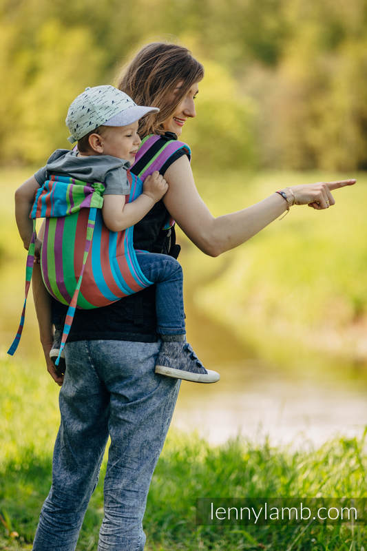 Nosidło Klamrowe ONBUHIMO z tkaniny skośno-krzyżowej (100% bawełna), rozmiar Toddler - NIEBIESKA ZUMBA #babywearing