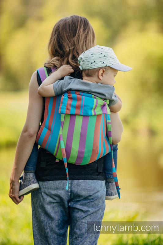 Lenny Onbuhimo, misura toddler, tessitura broken-twill, 100% cotone - ZUMBA BLUE #babywearing