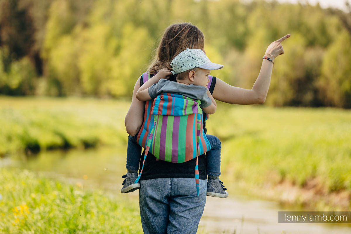 Lenny Buckle Onbuhimo Tragehilfe, Größe Toddler, Kreuzköper-Bindung (100% Baumwolle) - ZUMBA BLUE #babywearing