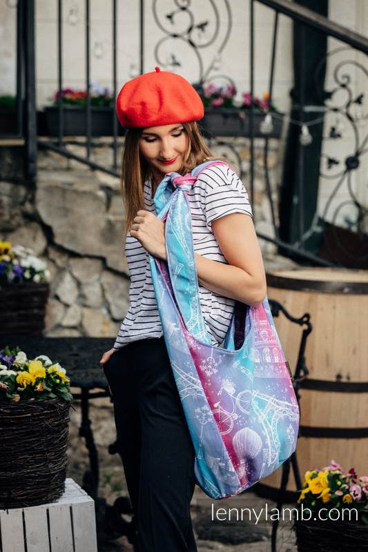 Hobo Bag made of woven fabric, 100% cotton - CITY OF LOVE #babywearing