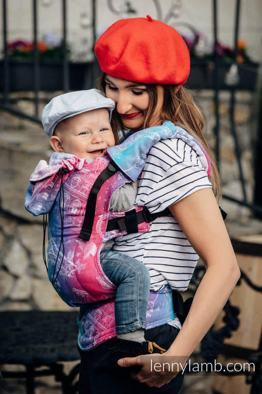 Ergonomic Carrier, Toddler Size, jacquard weave 100% cotton - CITY OF LOVE - Second Generation #babywearing