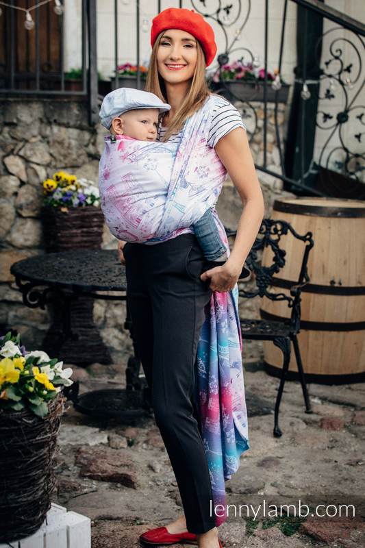 Fular, tejido jacquard (100% algodón) - CITY OF LOVE- talla XS #babywearing