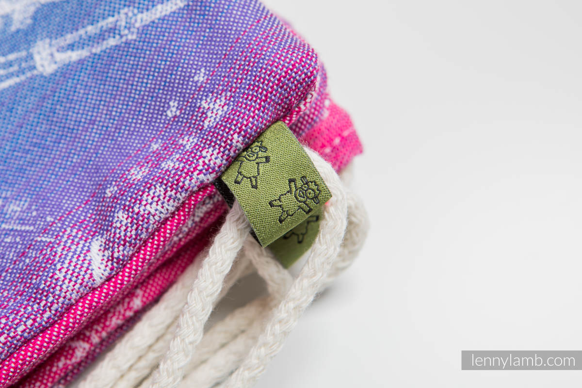 Mochila portaobjetos hecha de tejido de fular (100% algodón) - CITY OF LOVE - talla estándar 32cmx43cm #babywearing