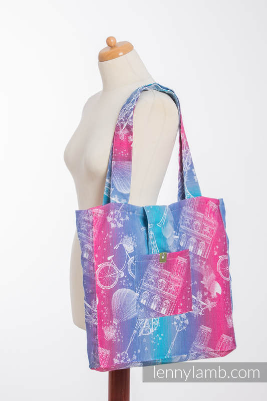 Shoulder bag made of wrap fabric (100% cotton) - CITY OF LOVE - standard size 37cmx37cm #babywearing