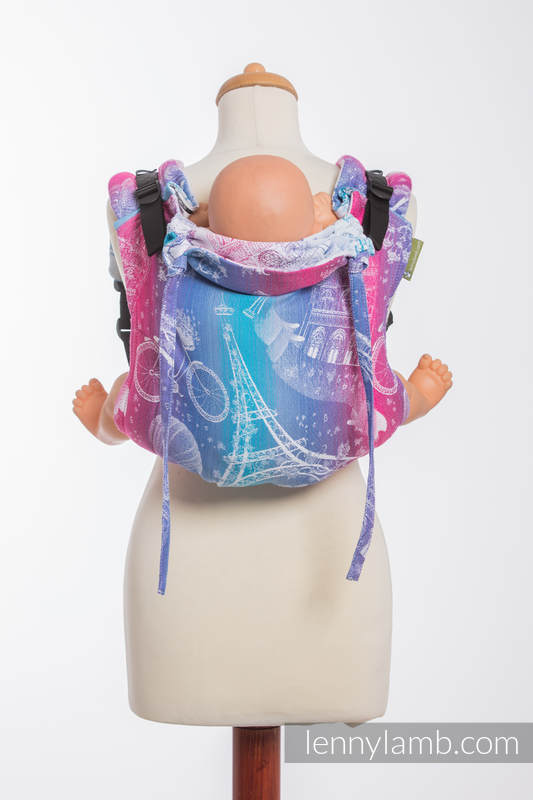 Nosidło Klamrowe ONBUHIMO z tkaniny żakardowej (100% bawełna), rozmiar Standard - MIASTO MIŁOŚCI  #babywearing