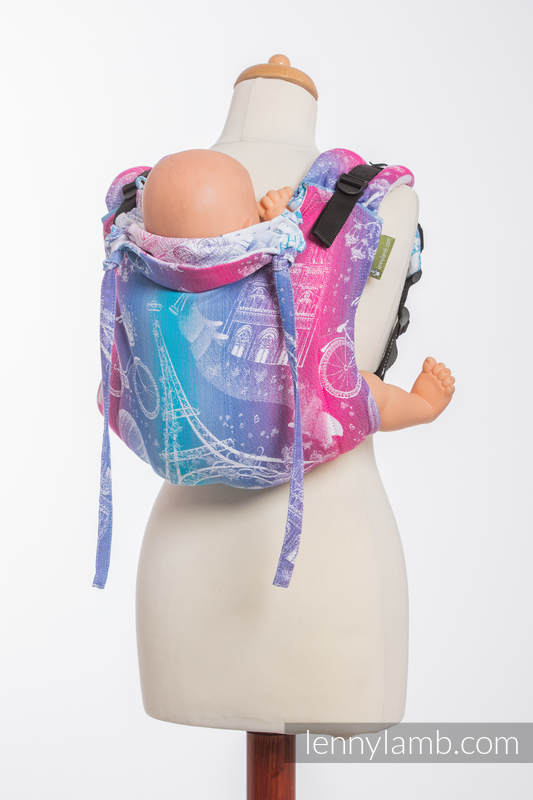 Nosidło Klamrowe ONBUHIMO z tkaniny żakardowej (100% bawełna), rozmiar Standard - MIASTO MIŁOŚCI  #babywearing