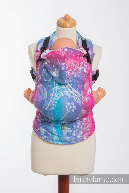 Ergonomic Carrier, Toddler Size, jacquard weave 100% cotton - CITY OF LOVE - Second Generation #babywearing