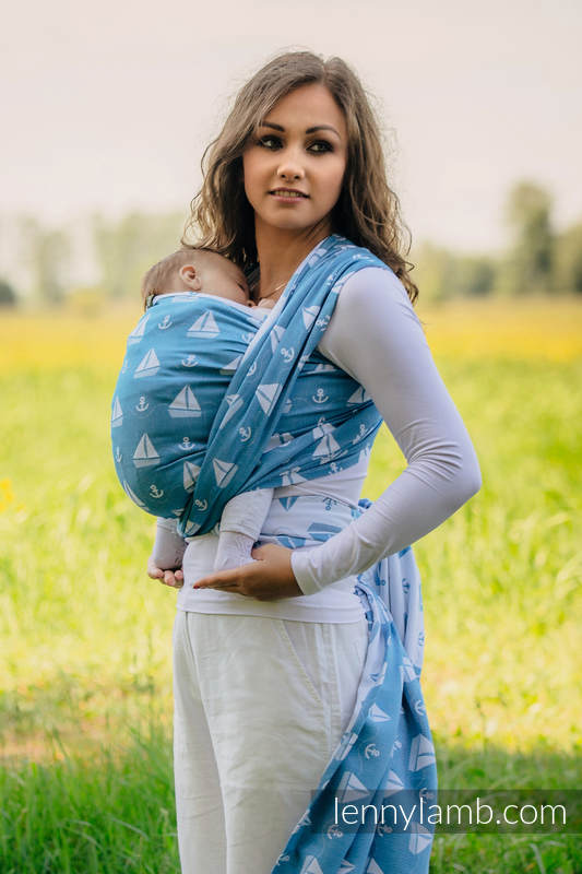 Żakardowa chusta do noszenia dzieci, bawełna - WAKACYJNY REJS - rozmiar XL #babywearing