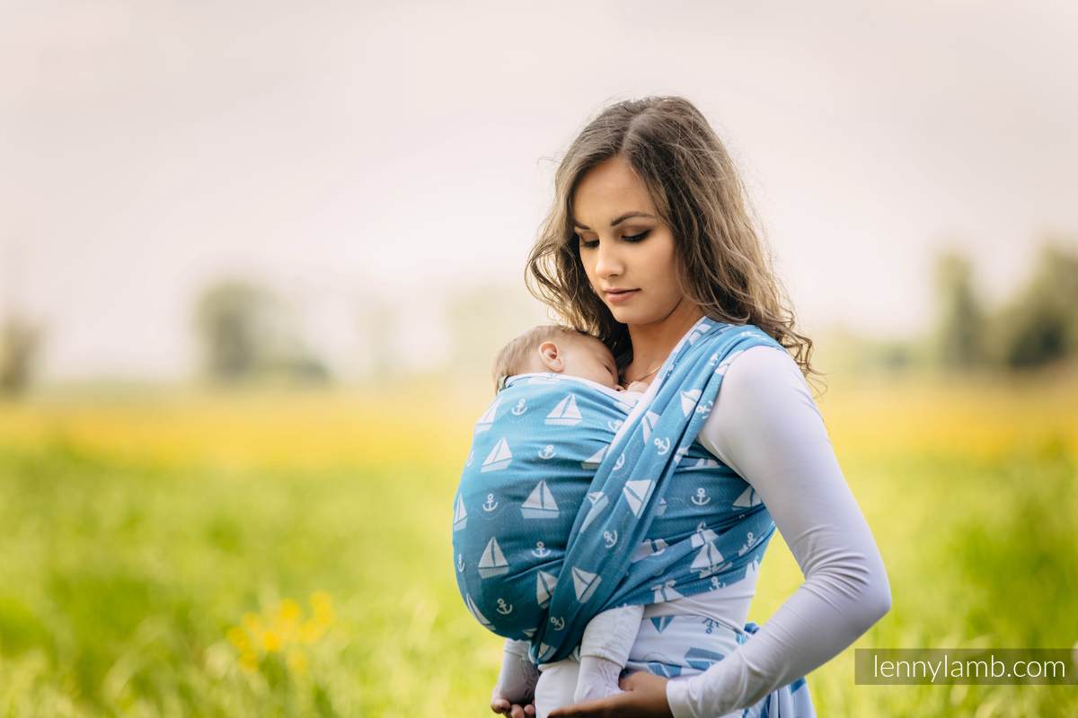 Żakardowa chusta do noszenia dzieci, bawełna - WAKACYJNY REJS - rozmiar L #babywearing