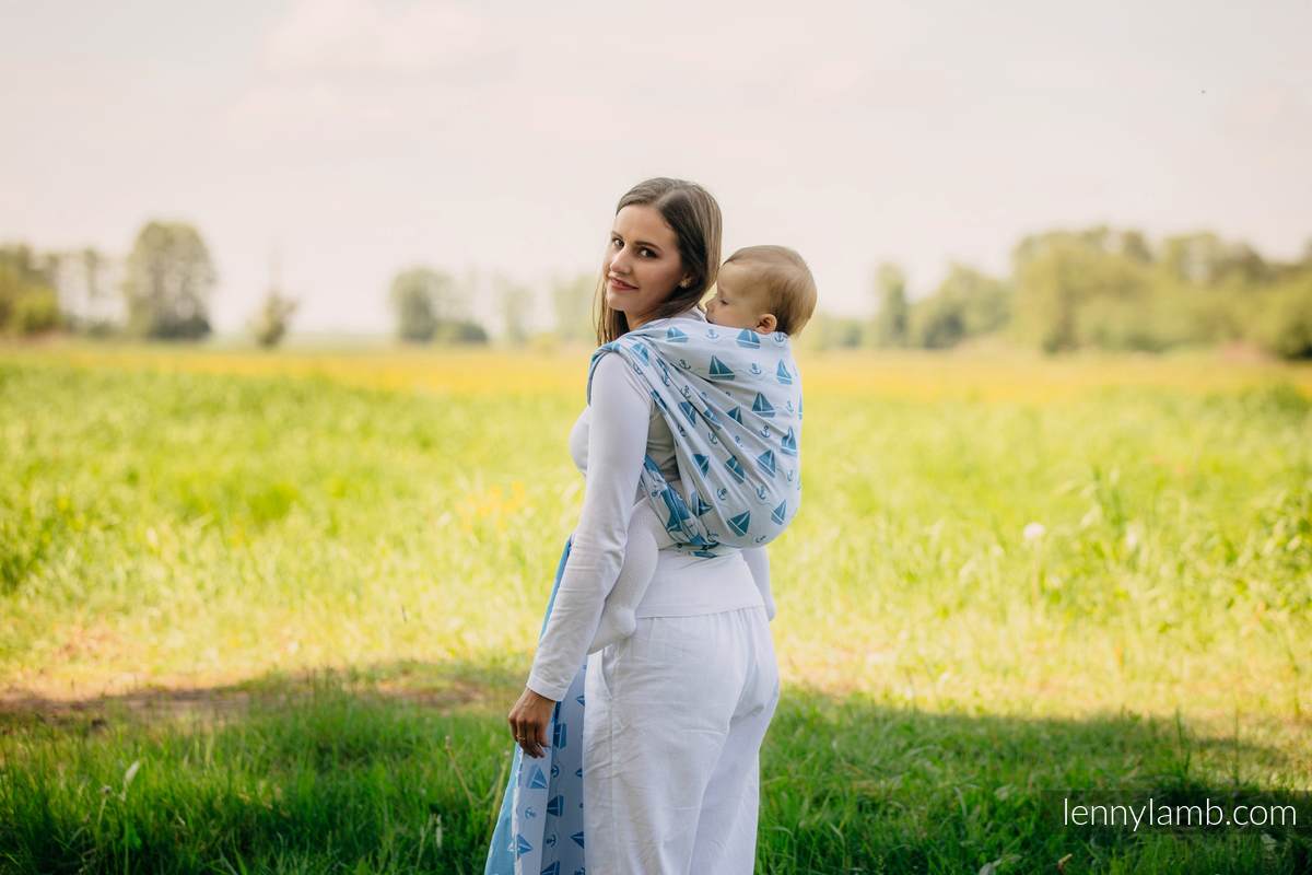 Żakardowa chusta do noszenia dzieci, bawełna - WAKACYJNY REJS - rozmiar M #babywearing