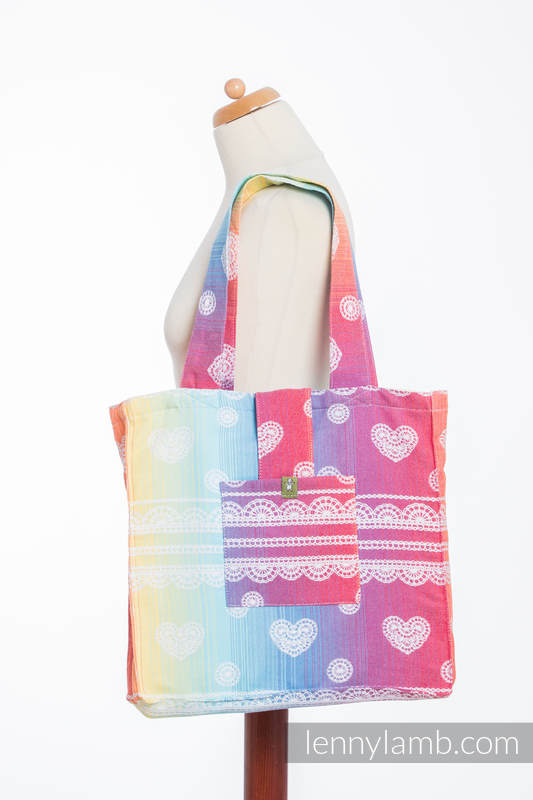 Shoulder bag made of wrap fabric (100% cotton) - RAINBOW LACE - standard size 37cmx37cm #babywearing