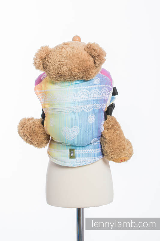 Mochila portamuñecos hecha de tejido, 100% algodón - RAINBOW LACE (grado B) #babywearing