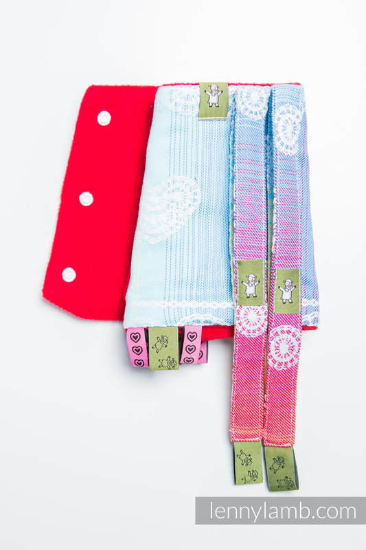 Drool Pads & Reach Straps Set, (60% cotton, 40% polyester) - RAINBOW LACE #babywearing