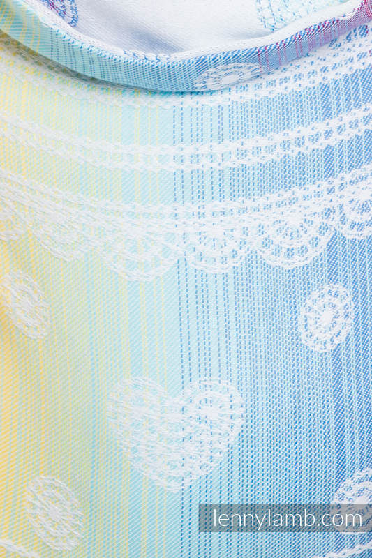 Nosidło Klamrowe ONBUHIMO z tkaniny skośno-krzyżowej (100% bawełna), rozmiar Standard - TĘCZOWA KORONKA #babywearing