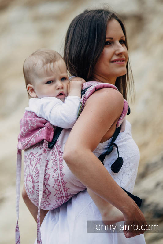 Lenny Buckle Onbuhimo baby carrier, standard size, jacquard weave (100% cotton) - SANDY SHELLS  #babywearing