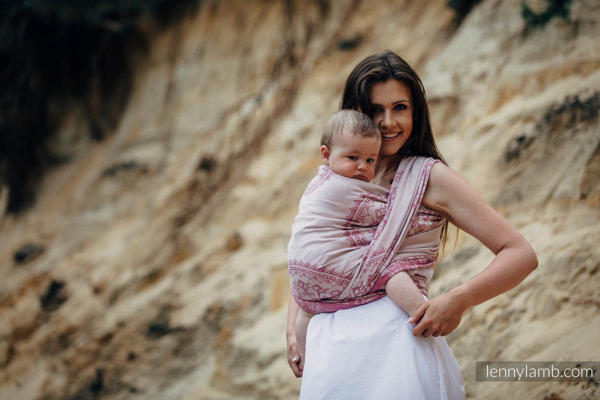 Baby Wrap, Jacquard Weave (100% cotton) - SANDY SHELLS - size S #babywearing