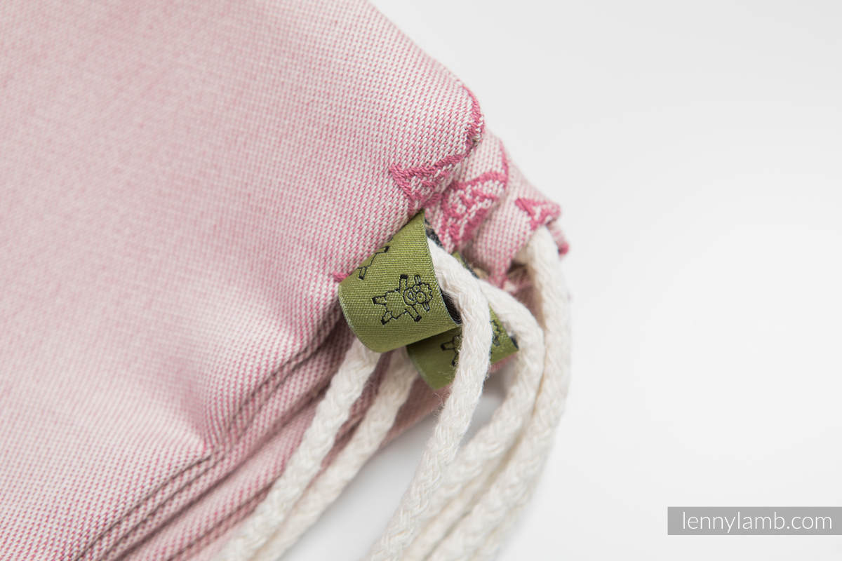 Mochila portaobjetos hecha de tejido de fular (100% algodón) - SANDY SHELLS - talla estándar 32cmx43cm #babywearing
