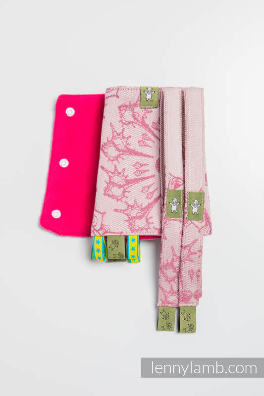 Drool Pads & Reach Straps Set, (60% cotton, 40% polyester) - SANDY SHELLS  #babywearing