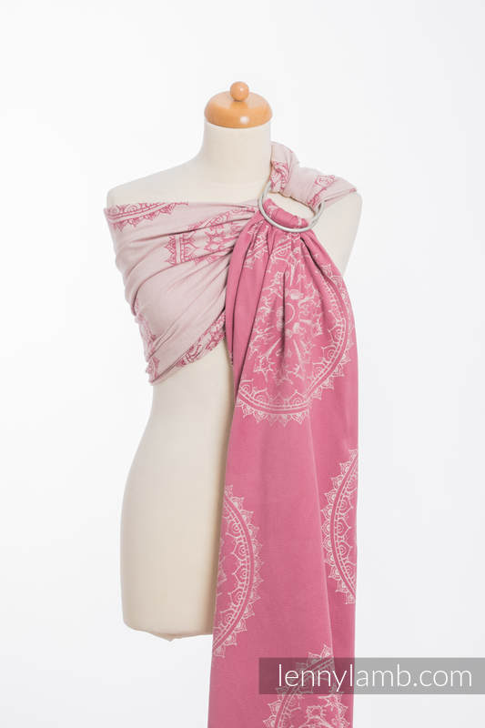 Ringsling, Jacquard Weave (100% cotton) - SANDY SHELLS - with gathered shoulder - long 2.1m #babywearing