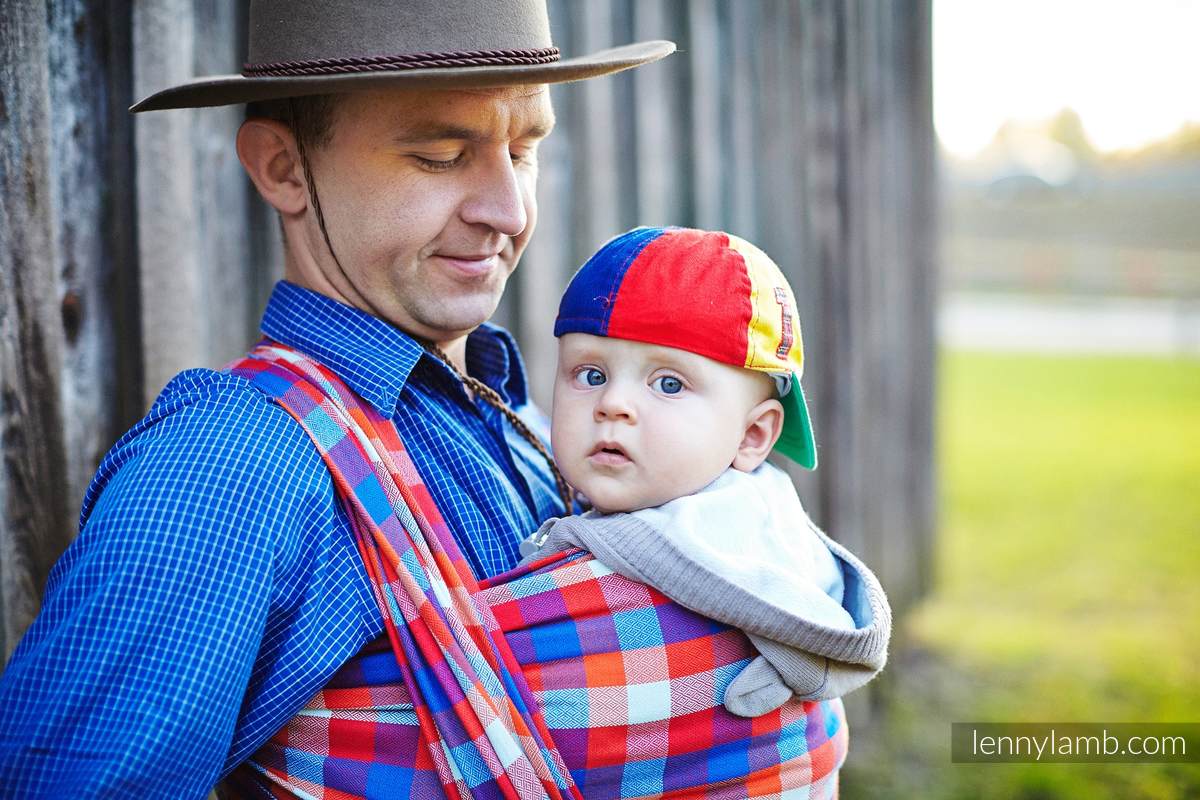 Baby Sling, Diamond Weave - Checked Wild West - size L #babywearing